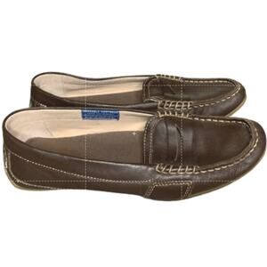 Rockport Ladies Washable Driving Loafer Slip-On Shoes Leather Brown Size 7.5
